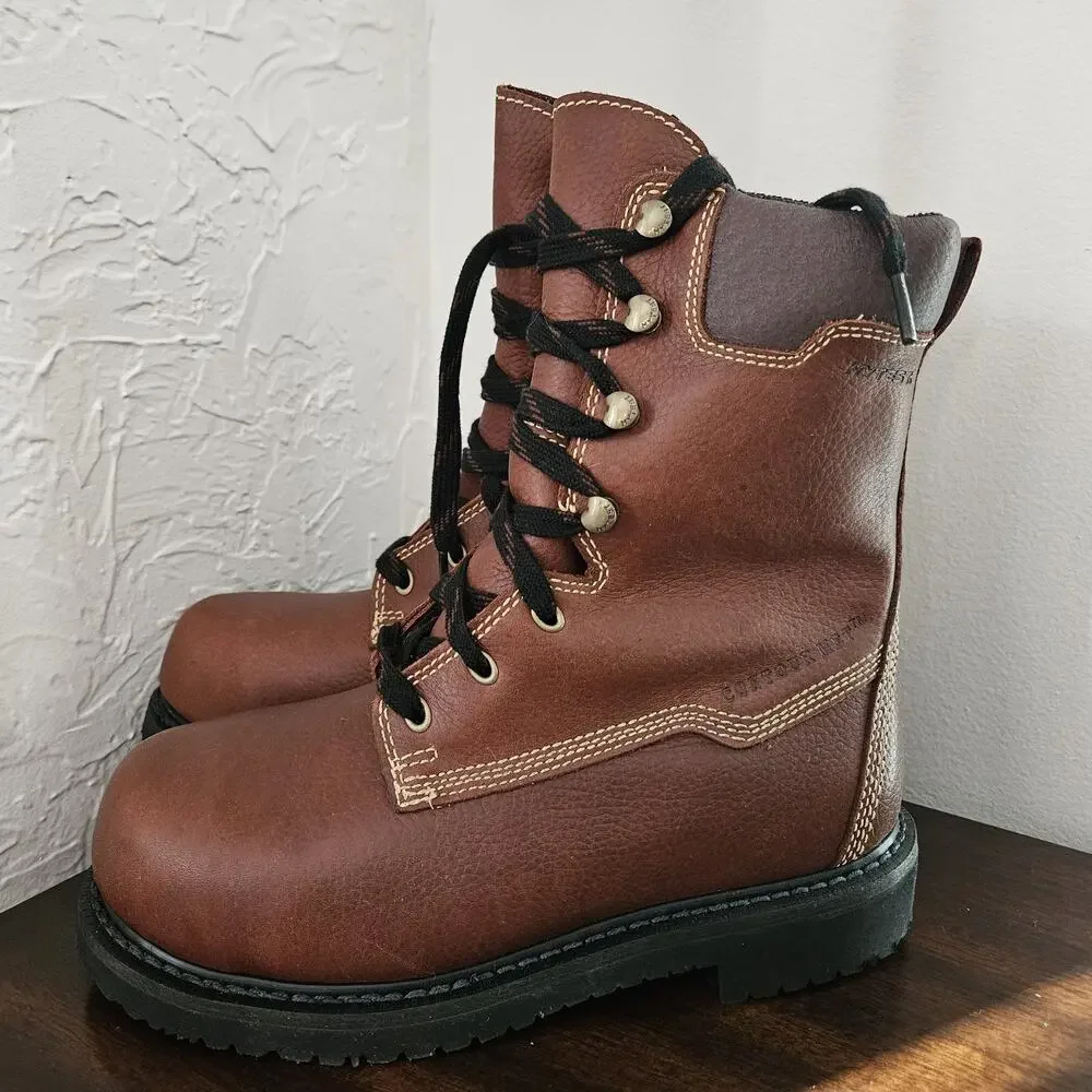 Hytest Boots Men's 6.5 M Brown Iron High Heat Metatarsal Guard Composite Toe 10